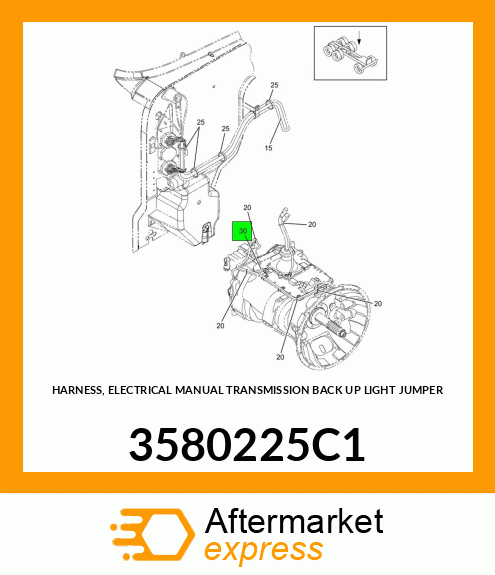 HARNESS, ELECTRICAL MANUAL TRANSMISSION BACK UP LIGHT JUMPER 3580225C1