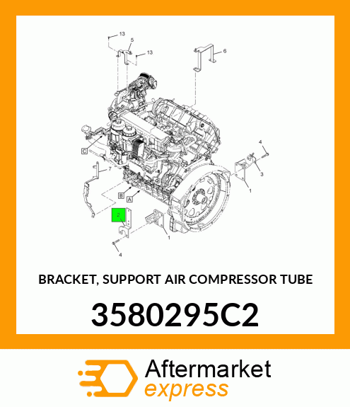 BRACKET, SUPPORT AIR COMPRESSOR TUBE 3580295C2