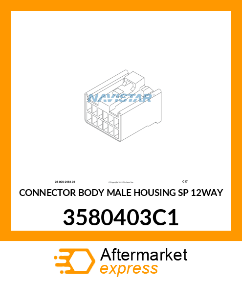 CONNECTOR BODY MALE HOUSING SP 12WAY 3580403C1