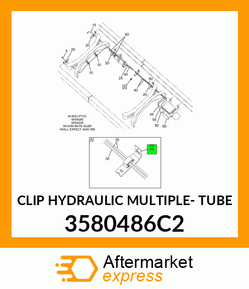 CLIP HYDRAULIC MULTIPLE- TUBE 3580486C2