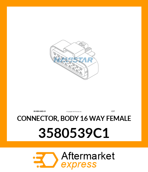 CONNECTOR, BODY 16 WAY FEMALE 3580539C1