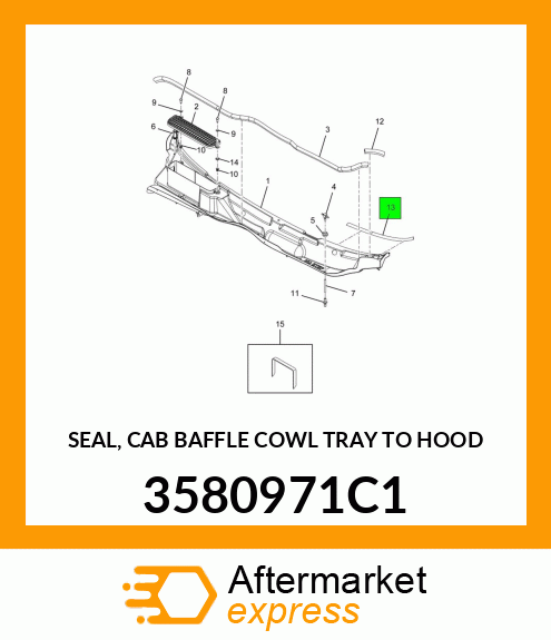 SEAL, CAB BAFFLE COWL TRAY TO HOOD 3580971C1