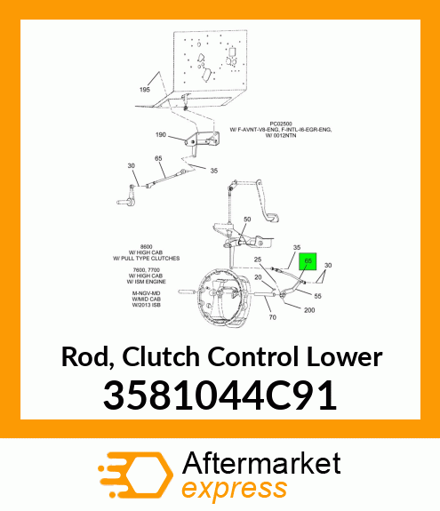 Rod, Clutch Control Lower 3581044C91