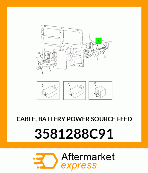 CABLE, BATTERY POWER SOURCE FEED 3581288C91