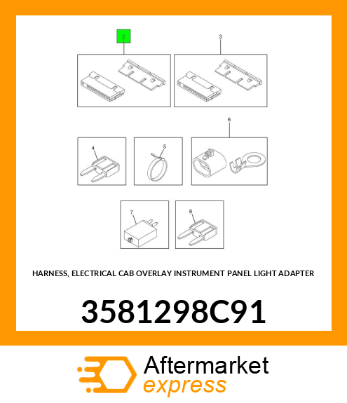 HARNESS, ELECTRICAL CAB OVERLAY INSTRUMENT PANEL LIGHT ADAPTER 3581298C91