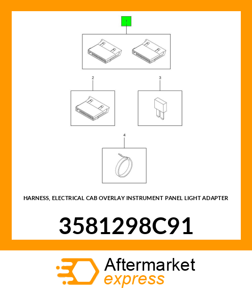 HARNESS, ELECTRICAL CAB OVERLAY INSTRUMENT PANEL LIGHT ADAPTER 3581298C91