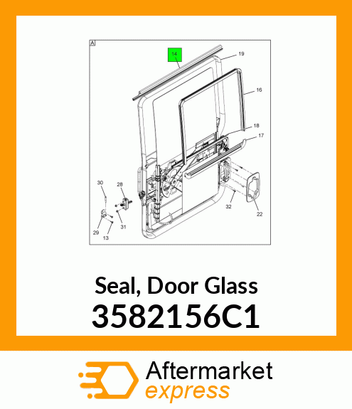 Seal, Door Glass 3582156C1