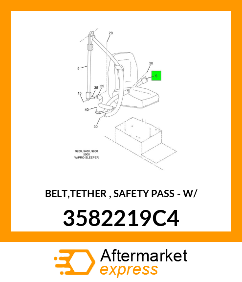 BELT,TETHER , SAFETY PASS - W/ 3582219C4