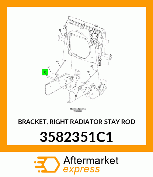 BRACKET, RIGHT RADIATOR STAY ROD 3582351C1