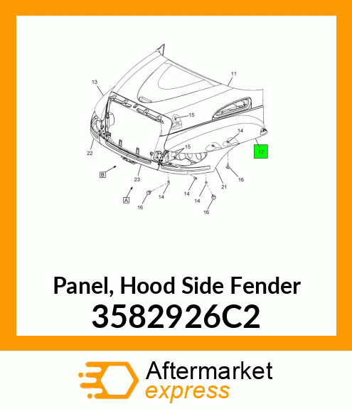 Panel, Hood Side Fender 3582926C2