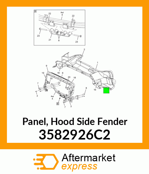 Panel, Hood Side Fender 3582926C2