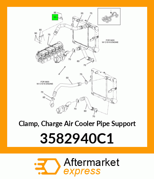 Clamp, Charge Air Cooler Pipe Support 3582940C1