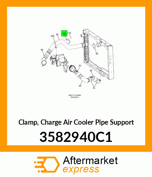 Clamp, Charge Air Cooler Pipe Support 3582940C1