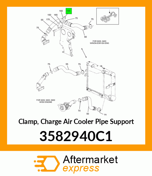 Clamp, Charge Air Cooler Pipe Support 3582940C1