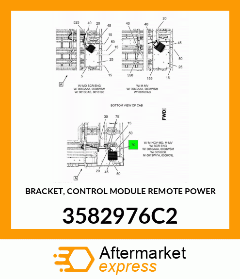 BRACKET, CONTROL MODULE REMOTE POWER 3582976C2