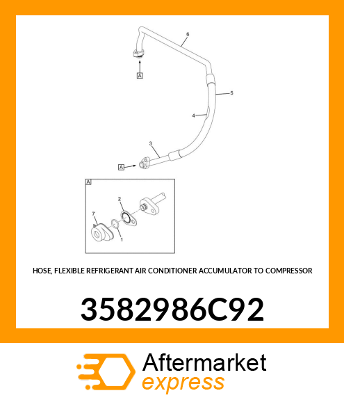 HOSE, FLEXIBLE REFRIGERANT AIR CONDITIONER ACCUMULATOR TO COMPRESSOR 3582986C92