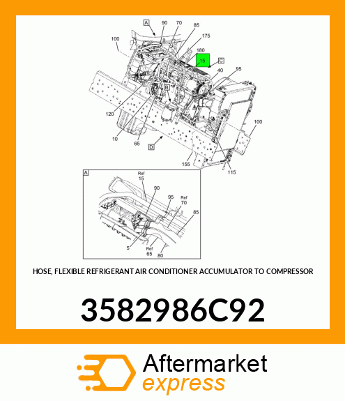 HOSE, FLEXIBLE REFRIGERANT AIR CONDITIONER ACCUMULATOR TO COMPRESSOR 3582986C92