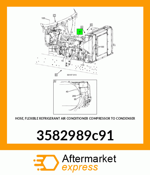 HOSE, FLEXIBLE REFRIGERANT AIR CONDITIONER COMPRESSOR TO CONDENSER 3582989c91