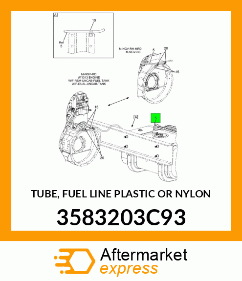 TUBE, FUEL LINE PLASTIC OR NYLON 3583203C93