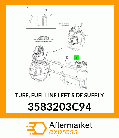 TUBE, FUEL LINE LEFT SIDE SUPPLY 3583203C94