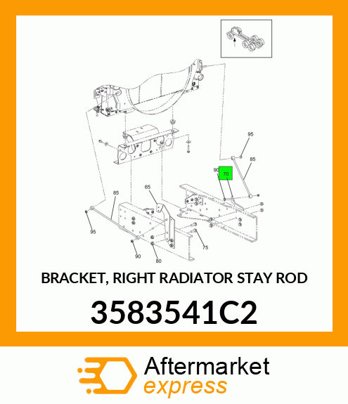 BRACKET, RIGHT RADIATOR STAY ROD 3583541C2