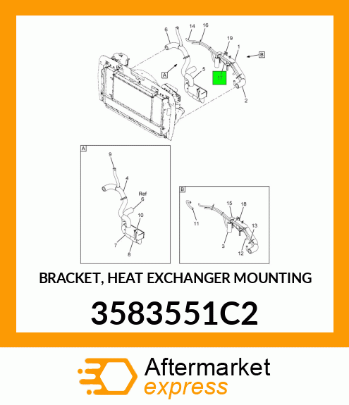 BRACKET, HEAT EXCHANGER MOUNTING 3583551C2