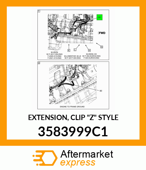 EXTENSION, CLIP "Z" STYLE 3583999C1