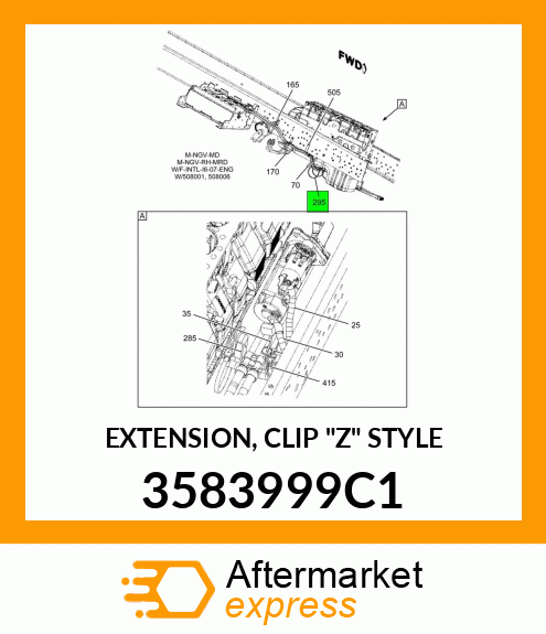 EXTENSION, CLIP "Z" STYLE 3583999C1