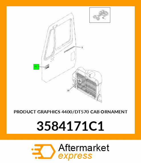 PRODUCT GRAPHICS 4400/DT570 CAB ORNAMENT 3584171C1