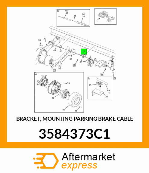 BRACKET, MOUNTING PARKING BRAKE CABLE 3584373C1