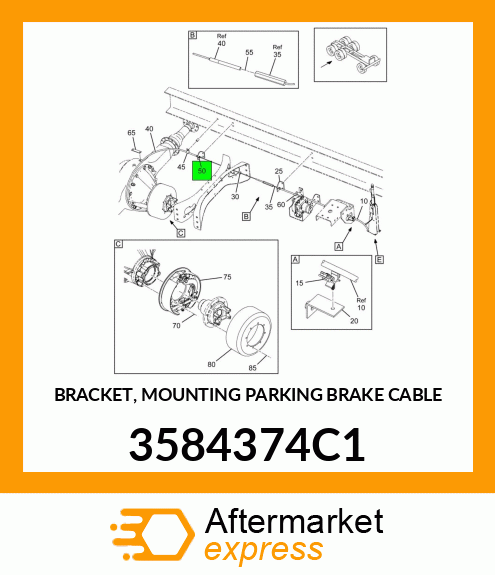 BRACKET, MOUNTING PARKING BRAKE CABLE 3584374C1