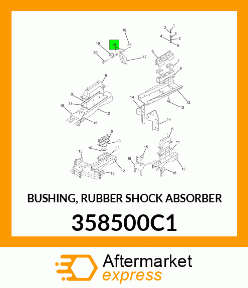 BUSHING, RUBBER SHOCK ABSORBER 358500C1