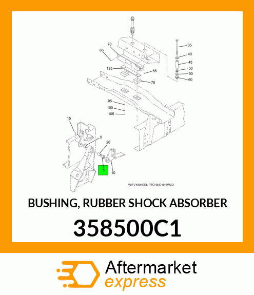 BUSHING, RUBBER SHOCK ABSORBER 358500C1