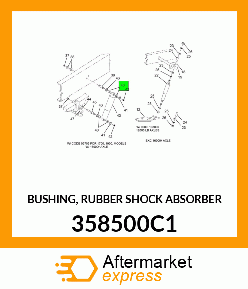 BUSHING, RUBBER SHOCK ABSORBER 358500C1