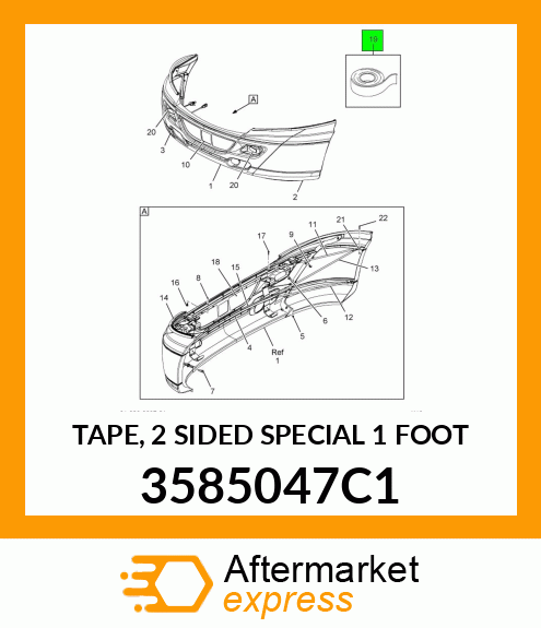 TAPE, 2 SIDED SPECIAL 1 FOOT 3585047C1