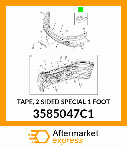 TAPE, 2 SIDED SPECIAL 1 FOOT 3585047C1