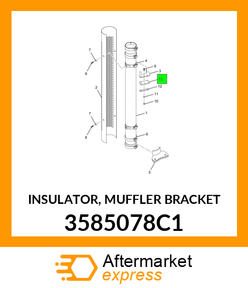 INSULATOR, MUFFLER BRACKET 3585078C1