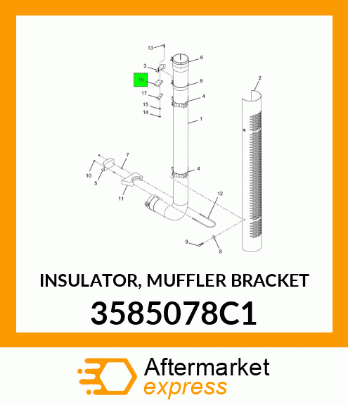 INSULATOR, MUFFLER BRACKET 3585078C1