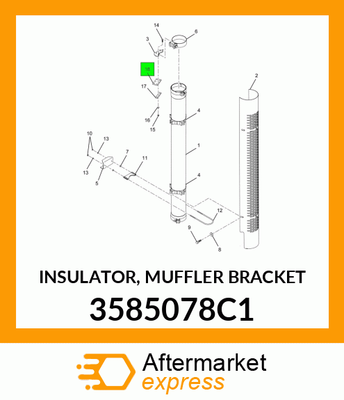 INSULATOR, MUFFLER BRACKET 3585078C1