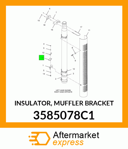 INSULATOR, MUFFLER BRACKET 3585078C1