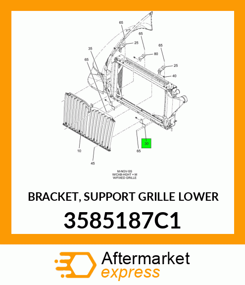 BRACKET, SUPPORT GRILLE LOWER 3585187C1
