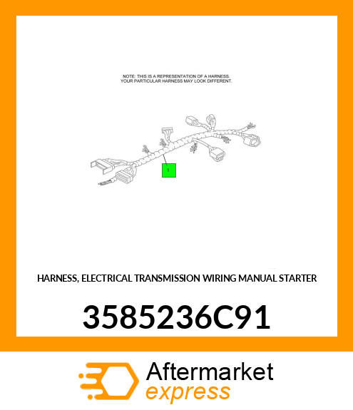 HARNESS, ELECTRICAL TRANSMISSION WIRING MANUAL STARTER 3585236C91
