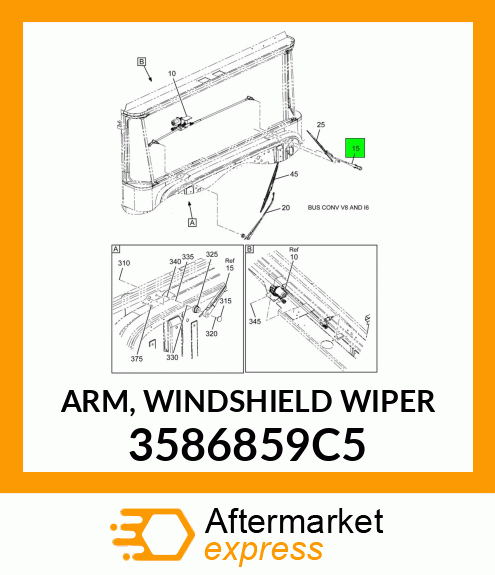 ARM, WINDSHIELD WIPER 3586859C5