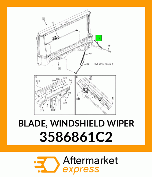 BLADE, WINDSHIELD WIPER 3586861C2