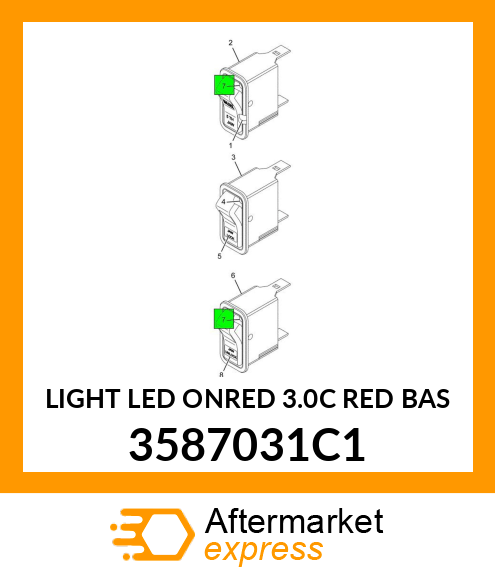 LIGHT LED ONRED 3.0C RED BAS 3587031C1