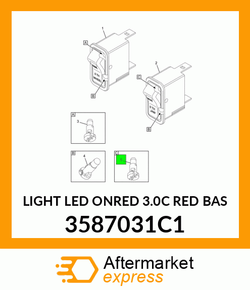 LIGHT LED ONRED 3.0C RED BAS 3587031C1