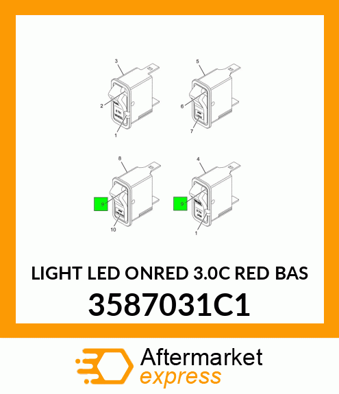 LIGHT LED ONRED 3.0C RED BAS 3587031C1