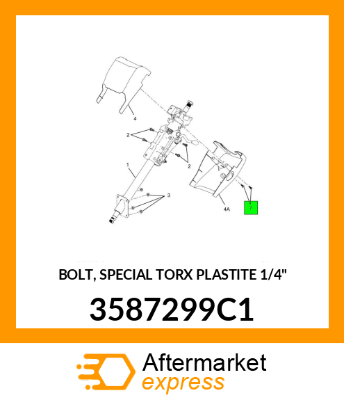 BOLT, SPECIAL TORX PLASTITE 1/4" 3587299C1