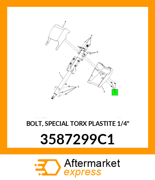 BOLT, SPECIAL TORX PLASTITE 1/4" 3587299C1