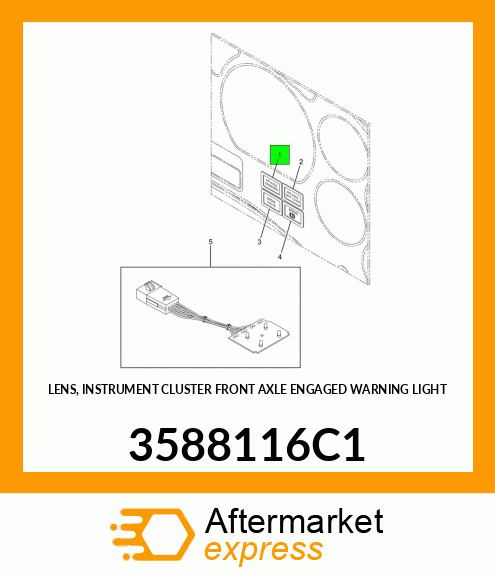 LENS, INSTRUMENT CLUSTER FRONT AXLE ENGAGED WARNING LIGHT 3588116C1